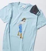 「ジーパン女子×江口寿史 Tシャツ 接触冷感マスク付き」ライトブルー