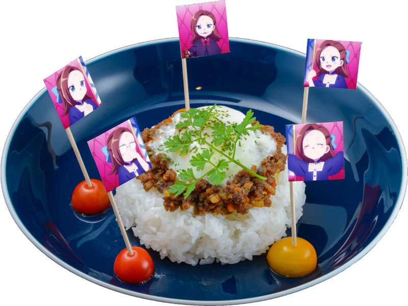 第1期メニューの「カタリナ脳内会議!?円卓風キーマカレー」。