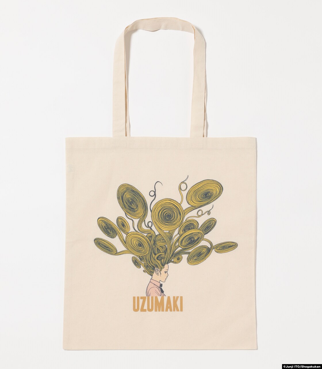 伊藤潤二　うずまき　あざみ　トートバッグ UZUMAKI TOTE BAG」 - 伊藤潤二「うずまき」×R4G、黒谷あざみT