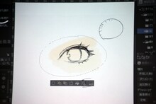 凸ノ高秀のライブドローイングによる目。