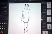 岩井勇気によるライブドローイングの様子。