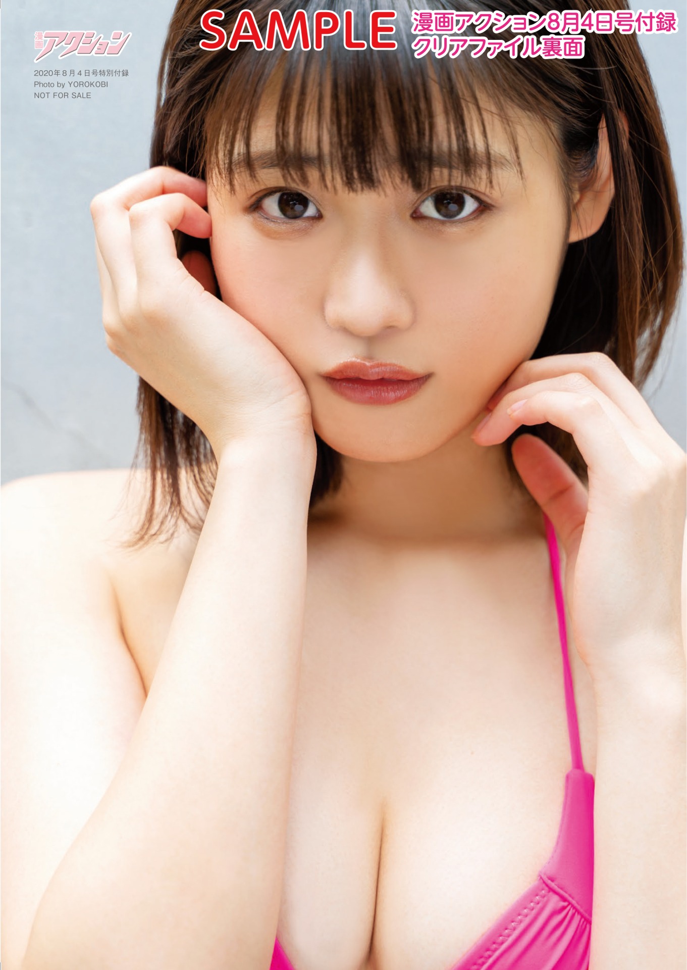付録の石田桃香グラビアクリアファイル（ウラ）。