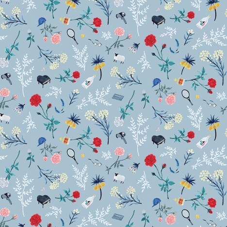 氷帝学園のボタニカル柄デザイン。