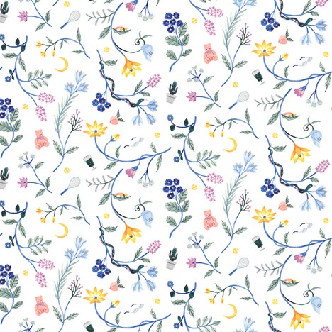 青春学園のボタニカル柄デザイン。