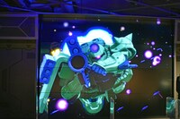 全長18ｍのモニターには宇宙空間を思わせる映像が映される。