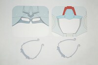 「ガンダムカフェ専用フェイスシールド」のアムロデザインとシャアデザイン。