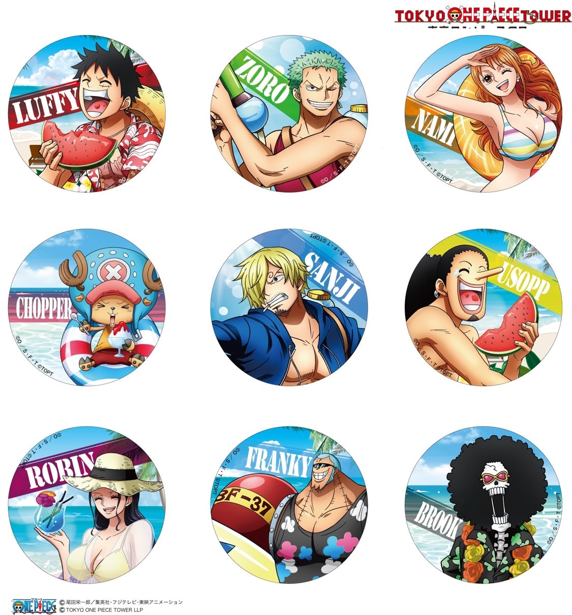 麦わらストア 東京ワンピースタワー店に8月より登場する「缶バッジ 