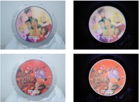 LEDマンホールに掲出された「機動戦士ガンダム THE ORIGIN」のイラスト広告。