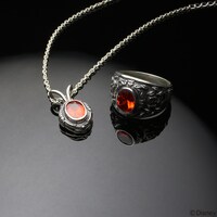 ハーツラビュルの「カレッジネックレス」と「カレッジリング」。