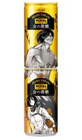 「進撃の巨人」と缶コーヒー「ワンダ」シリーズの限定缶。