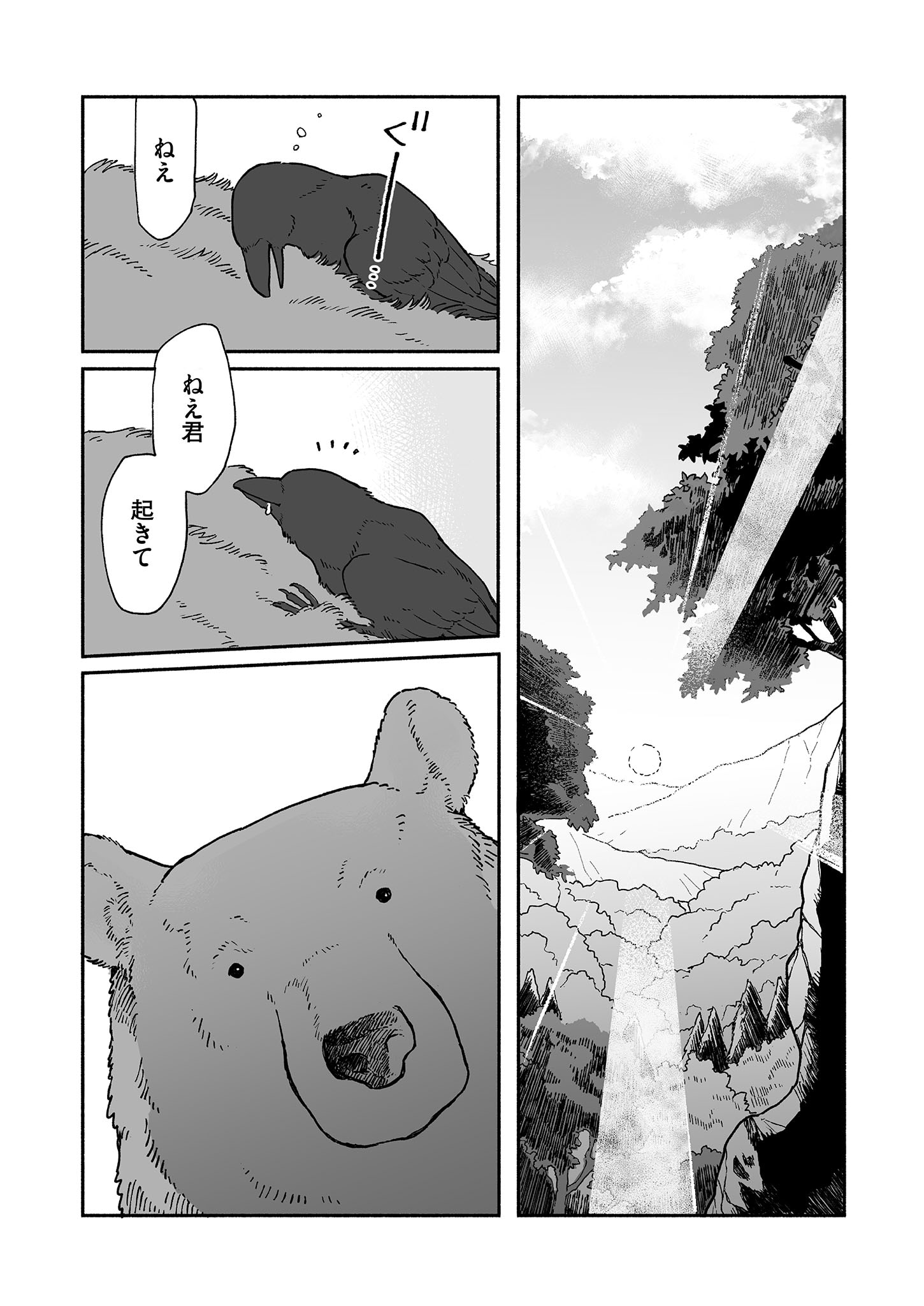 「クマとカラス」より。