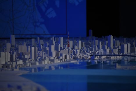 東京都市部の模型。