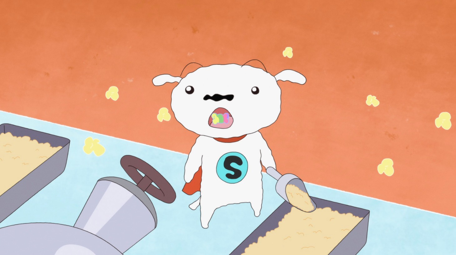 アニメ「SUPER SHIRO」の最新話「ポポポポポップコーン」より。