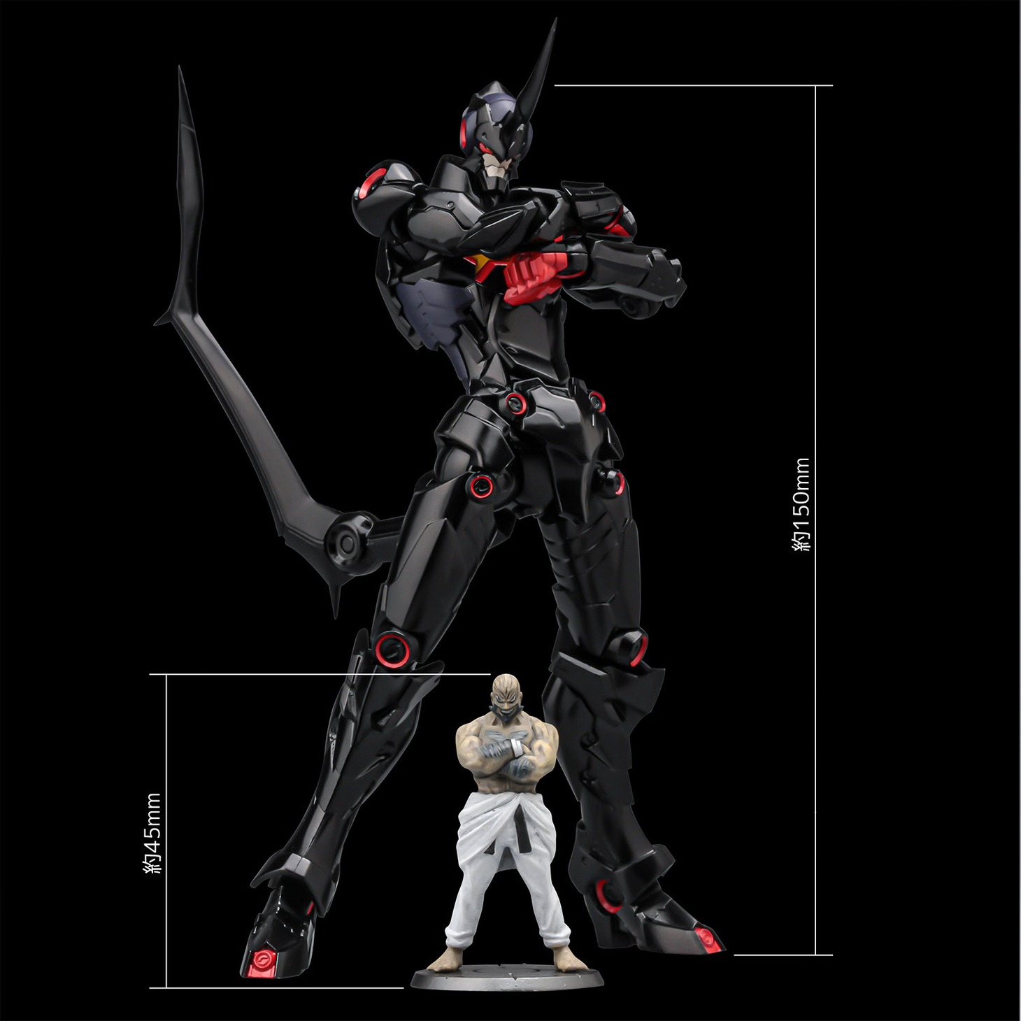 「プライオボット 天元突破グレンラガン ラゼンガン」と付属するロージェノムのフィギュア。