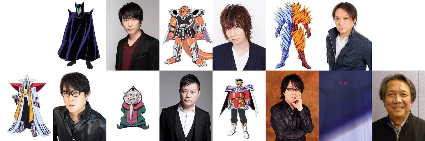 上段左からハドラー役の関智一、クロコダイン役の前野智昭、フレイザード役の奈良徹。下段左からミストバーン役の子安武人、ザボエラ役の岩田光央、バラン役の速水奨、バーン役の土師孝也。(c)三条陸、稲田浩司／集英社・ダイの大冒険製作委員会・テレビ東京 (c)SQUARE ENIX CO., LTD.