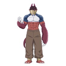 かえんどくりゅう（CV：黒田崇矢）。ドラゴン族と魔物族のハーフ。十傑衆の1人。口内にある毒腺からの事故を防ぐため、顔のまわりをシールドで覆っている。勇者アカツキとの戦闘に赴く。