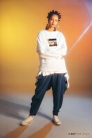 「ボックスロゴカットソーワンピース」着用イメージ