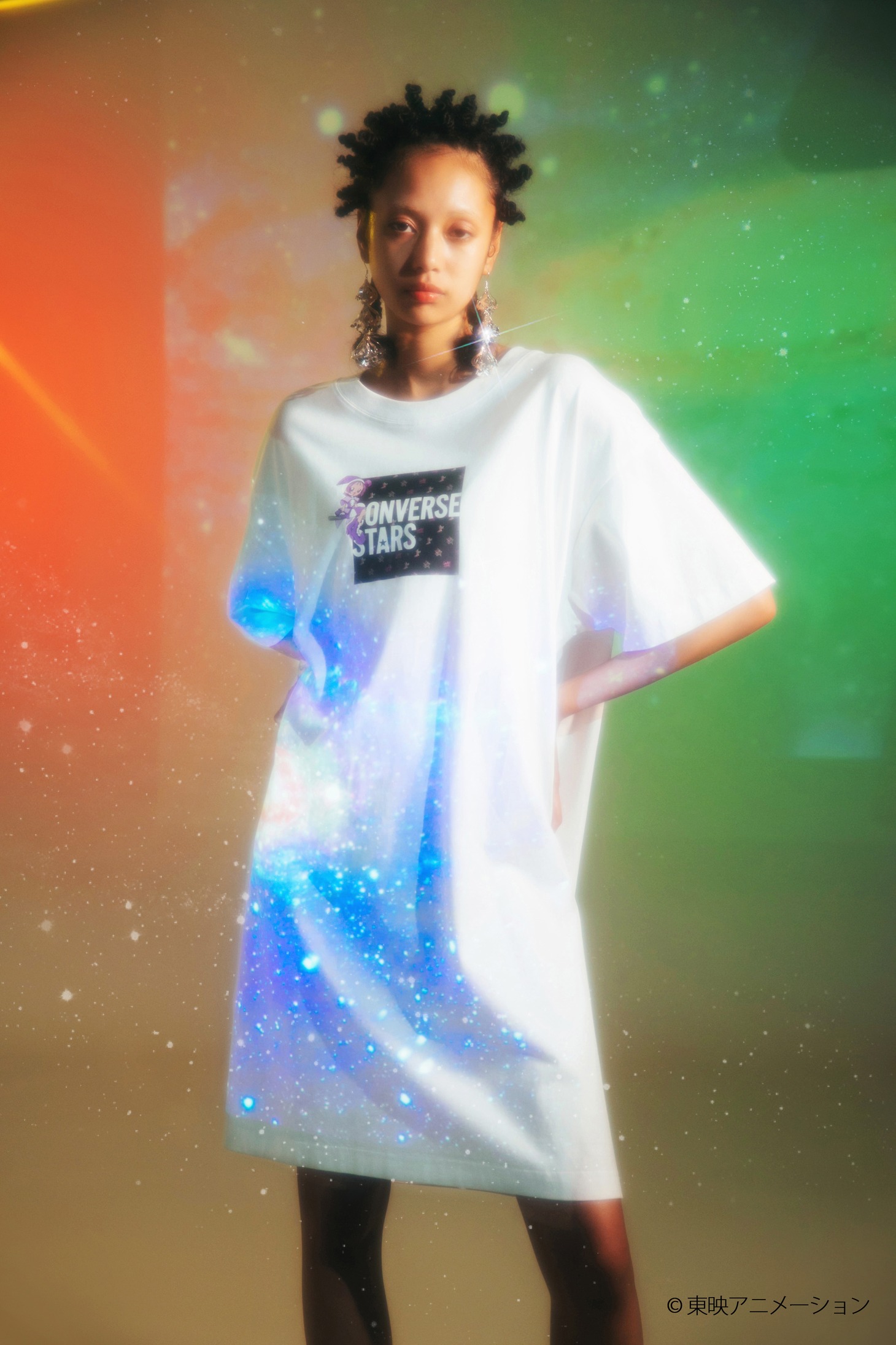 「ボックスロゴカットソーワンピース」着用イメージ