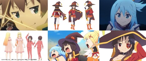 「このすば！pop up shop」で展示される制作資料の一部。