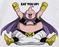 「魔人ブウ Tシャツ たべちゃおVer. 」の絵柄。(c)バードスタジオ／集英社・フジテレビ・東映アニメーション