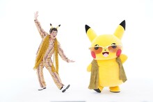 ピコ太郎（左）とピカチュウ（右）。