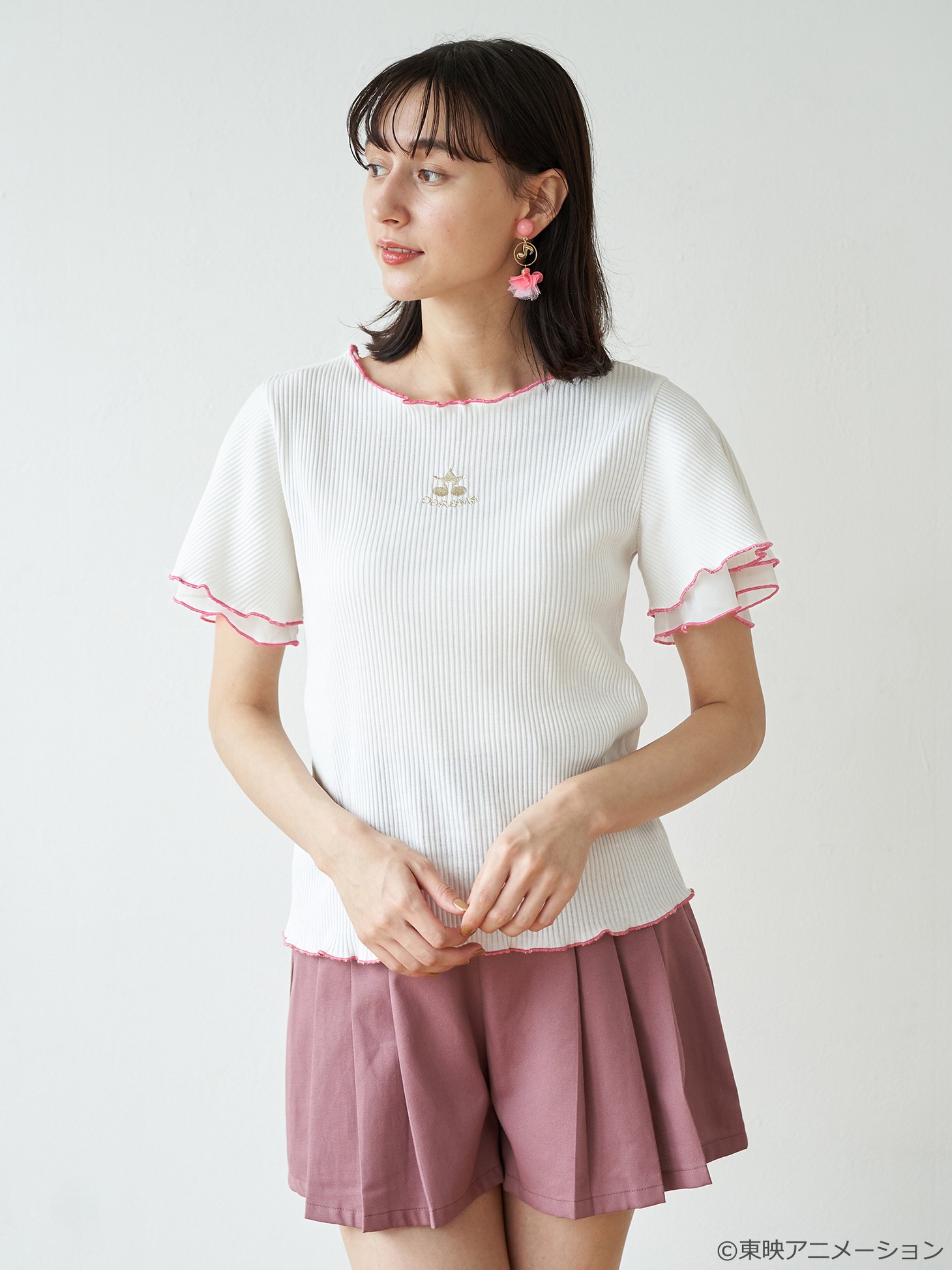 「おジャ魔女どれみ メローテレコプルオーバー」どれみモデル着用イメージ。