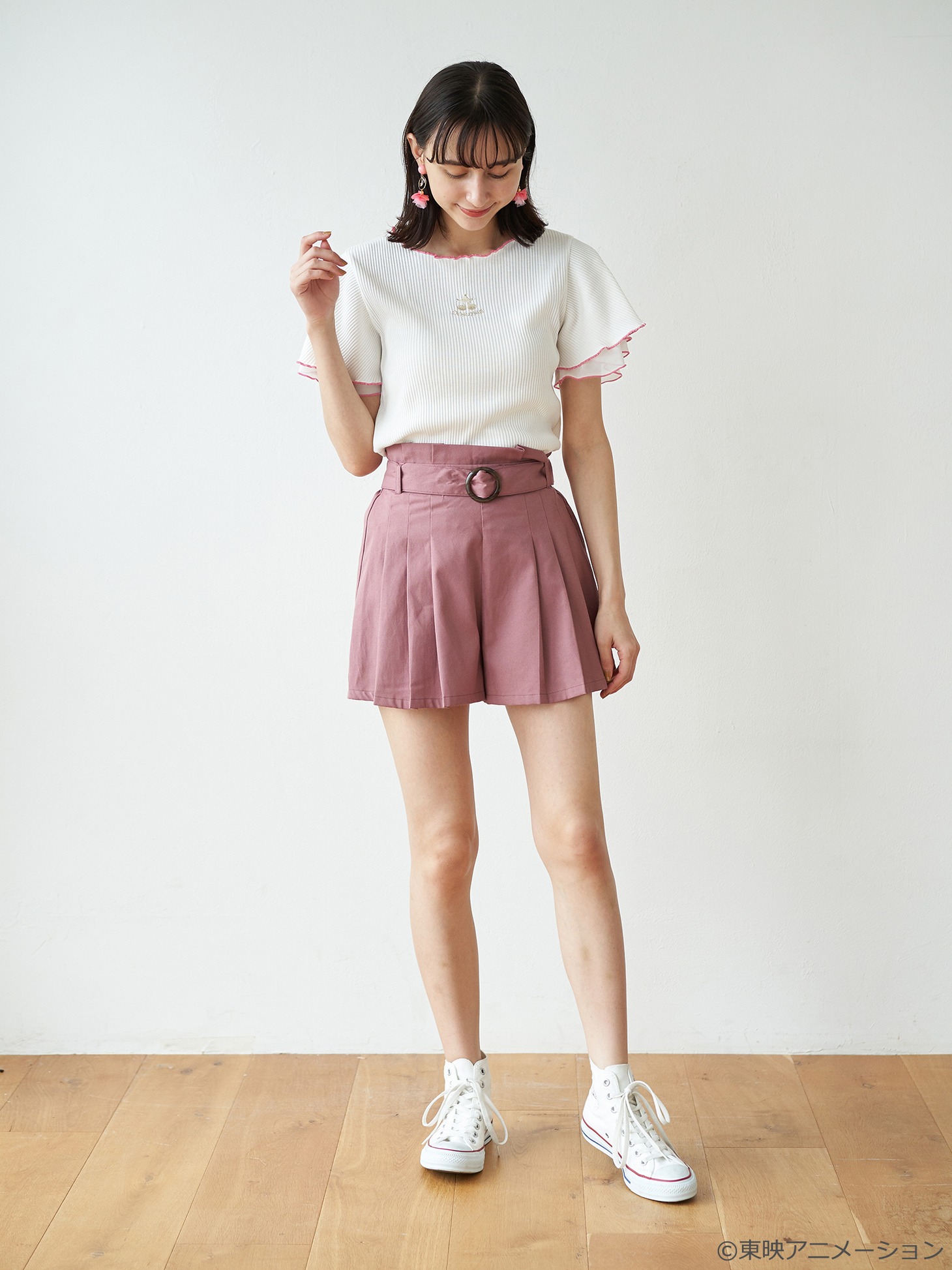 「おジャ魔女どれみ メローテレコプルオーバー」どれみモデル着用イメージ。