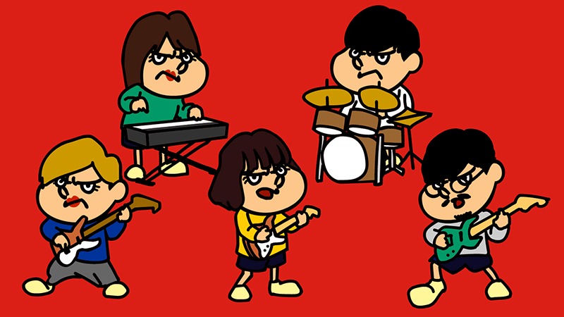 FROGMANが描き下ろしたネクライトーキーのイラスト。