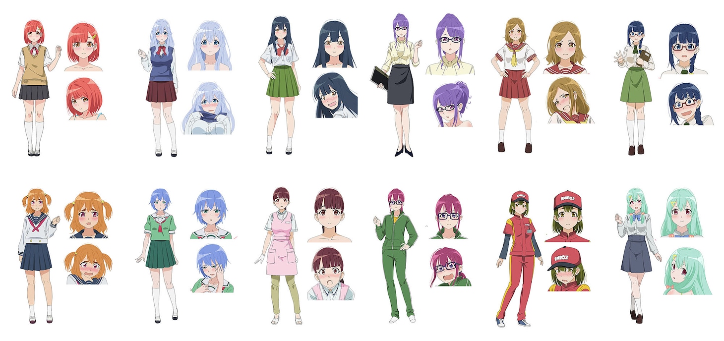 ショートアニメ「土下座で頼んでみた」キャラクター設定画の一覧。