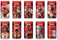 「進撃の巨人」と缶コーヒー「ワンダ モーニングショット」の限定缶。