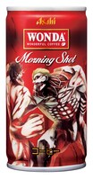 「進撃の巨人」と缶コーヒー「ワンダ モーニングショット」の限定缶。