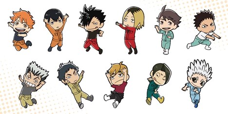 「ハイキュー!! TO THE TOP×東武動物公園」ミニキャライラスト。