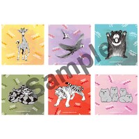 全6種の「ノースサファリサッポロ×マンガ家コラボ」ハンドタオル。