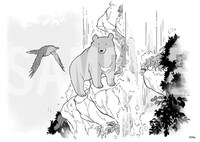 くまざわ書店で配布されるイラストペーパー。