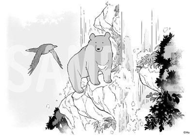 くまざわ書店で配布されるイラストペーパー。