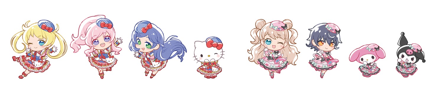 「キラッとプリ☆チャン」とサンリオのコラボイラスト。(c) T-ARTS/ syn Sophia / テレビ東京/ PCH3製作委員会
(c)1976,2005,2020 SANRIO CO.,LTD. APPROVAL NO.S611029