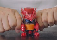 ボトルマンのボトルキャップ発射イメージ。