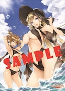 メロンブックス限定版に有償特典として付属する、描き下ろしB2タペストリーのサンプル。