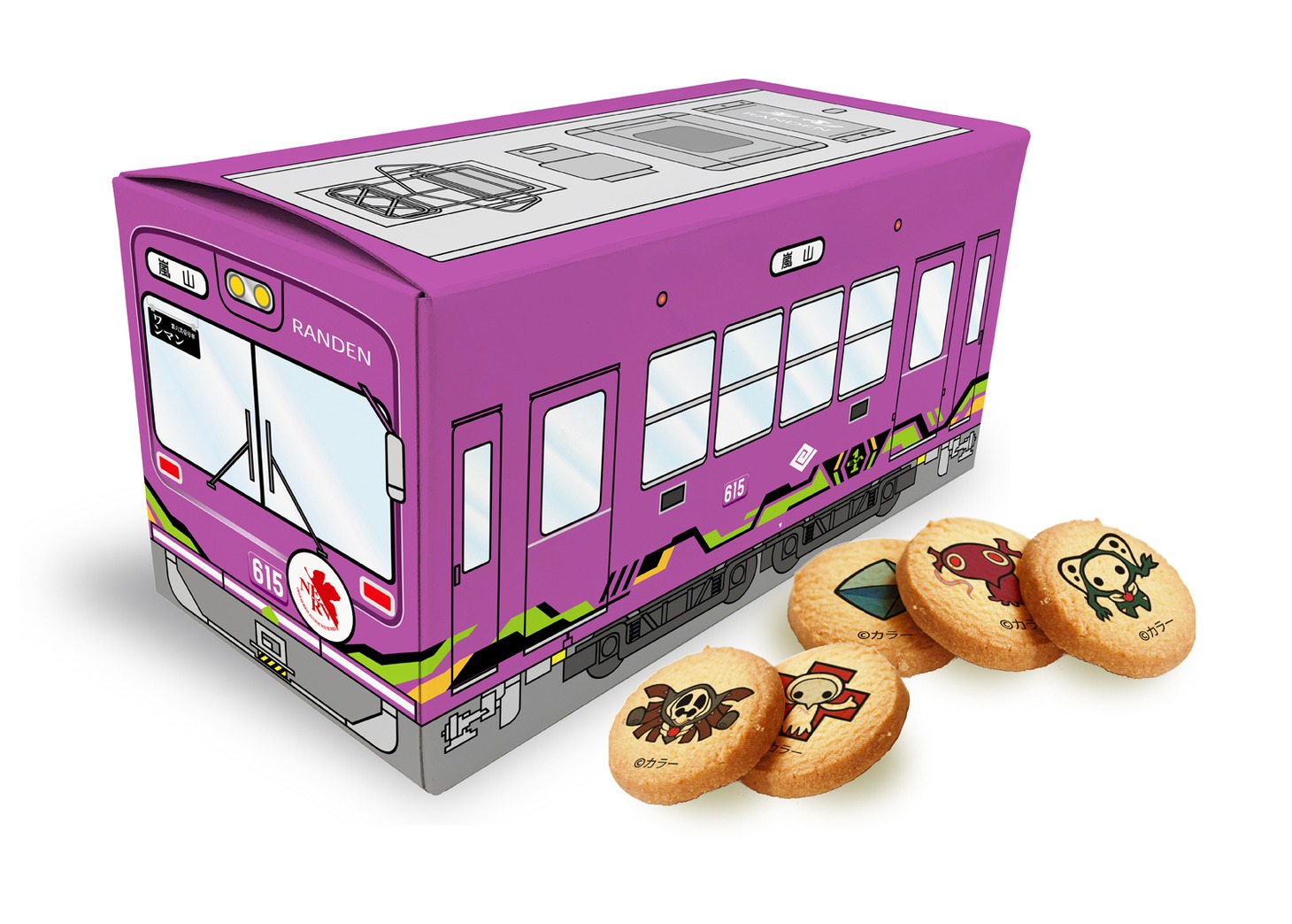 「コラボラッピング（初号機ver.）電車箱入りクッキー」