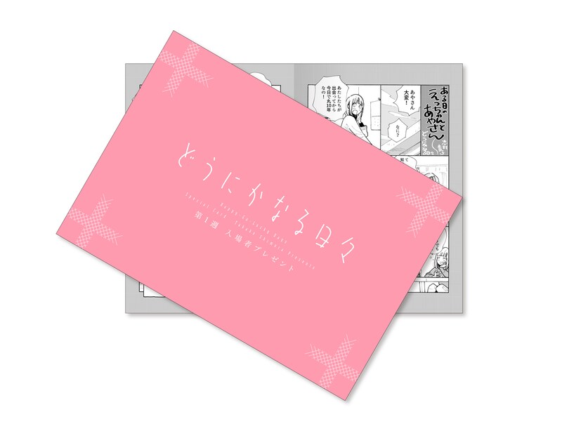 1週目に配布される描き下ろしリーフレット「～えっちゃんとあやさんのその後～」。