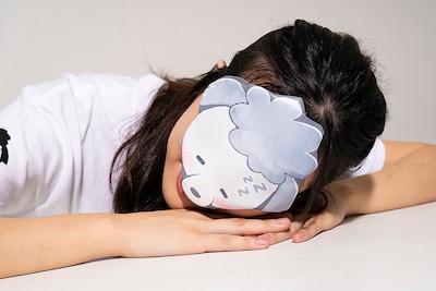 「毎日たのしいアイピロー 犬くん」の使用イメージ。