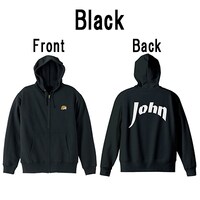 「『吸血鬼すぐ死ぬ』ジョンの刺繍ZIPパーカー」