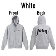 「『吸血鬼すぐ死ぬ』ジョンの刺繍ZIPパーカー」