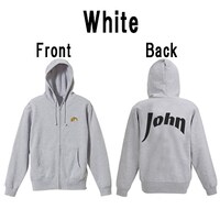 「『吸血鬼すぐ死ぬ』ジョンの刺繍ZIPパーカー」