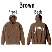 「『吸血鬼すぐ死ぬ』ジョンの刺繍ZIPパーカー」