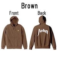 「『吸血鬼すぐ死ぬ』ジョンの刺繍ZIPパーカー」