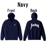 「『吸血鬼すぐ死ぬ』ジョンの刺繍ZIPパーカー」