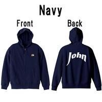 「『吸血鬼すぐ死ぬ』ジョンの刺繍ZIPパーカー」