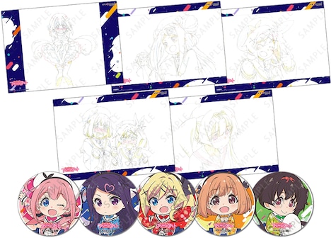 コラボメニュー注文者にプレゼントされる原画ランチョンマットとコースター。