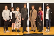 左から「科学アドベンチャーシリーズ」の松原達也プロデューサー、山本彩乃、夏川椎菜、宮野真守、関智一、今井麻美。